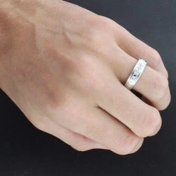 Sterling Silver Trio Diamond Ring Set 0.17ct -H'Hen Sale Store sterling silver trio diamond ring set 017ct 4