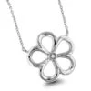 Sterling Silver Women's Diamond Flower Necklace Luxurman Love Quotes