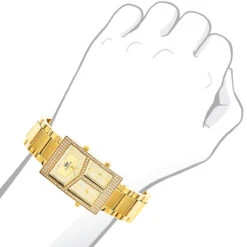 Techno King Diamond Women's Watch 18k Gold Plated 3 Time Zones 1.65ct 8 Techno King Diamond Women's Watch 18k Gold Plated 3 Time Zones 1.65ct -H'Hen Sale Store techno king diamond womens watch 165 ctw p 8612 3