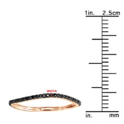 Thin Black Diamond Band For Women 14K Yellow Gold 0.15ct Curved Stackable Ring -H'Hen Sale Store thin black diamond band in 14k gold 019ct stackable rings p 49481 rulerro