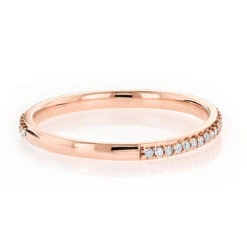 Ultra Thin Stackable Diamond Ring 0.15ct 14K Rose Gold Curved Design -H'Hen Sale Store thin stackable diamond ring 018ct 14k gold p 50046 backro