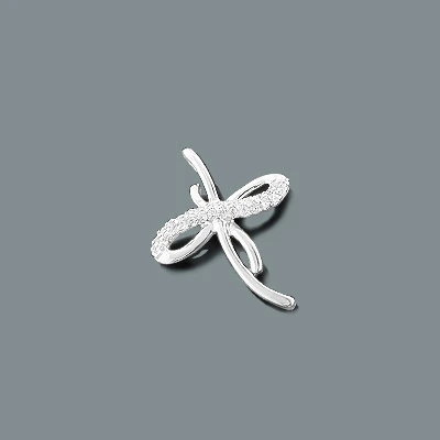 Tiny Diamond Cross Pendant 10K White Gold 0.12ct 3 Tiny Diamond Cross Pendant 10K White Gold 0.12ct