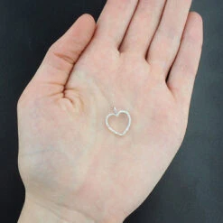 Small Diamond Heart Pendant 0.17ct 10K White Gold Charm -H'Hen Sale Store tiny diamond heart pendant 017ct 10k gold charm p 49169bod