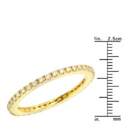 Thin Diamond Eternity Band 0.5ct 14K Yellow Gold Ladies Stackable Ring -H'Hen Sale Store ultra thin diamond eternity ring band 018ct 14k white yellow rose gold rulerye