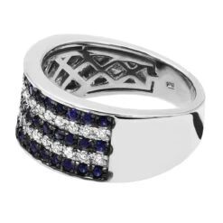 5 Row 10K Yellow Gold Blue Sapphire Diamond Band For Men & Women 13 5 Row 10K Yellow Gold Blue Sapphire Diamond Band For Men & Women -H'Hen Sale Store uniqe wedding rings 10k gold blue sapphire diamond band for men women 001234 w backwh 20211209