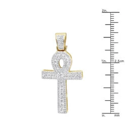 Unique 1 Carat Diamond Cross Pendant Egyptian Ankh Symbol Of Life 14K Yellow Gold -H'Hen Sale Store unique 1 carat diamond cross pendant egyptian ankh symbol of life 14k gold rulerye