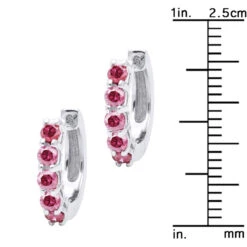 Pink Diamond Huggie Earrings Hoops 1 Carat 14K White Gold 13 Pink Diamond Huggie Earrings Hoops 1 Carat 14K White Gold -H'Hen Sale Store unique 1 carat pink diamond hoop earrings 14k gold small huggies 018270 ruler white