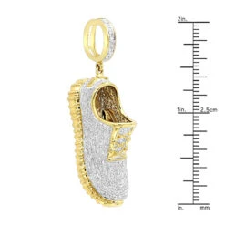 Unique 10K Yellow Gold Sneaker Shoe Diamond Pendant For Men 1.13ct By Luxurman -H'Hen Sale Store unique 10k gold sneaker shoe diamond pendant for men 113ct by luxurman rulerye