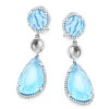 Unique 14K White Gold Blue Topaz Ladies Diamond Drop Earrings 0.64ct -H'Hen Sale Store unique 14k blue topaz ladies diamond drop earrings 064ct 1