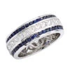 Unique 14K White Gold Blue Sapphires And Diamond Wedding Band For Men & Women 4.5ct 1 Unique 14K White Gold Blue Sapphires And Diamond Wedding Band For Men & Women 4.5ct -H'Hen Sale Store unique 14k gold blue sapphires and diamond wedding band for men women 45ct 000816 mainwh