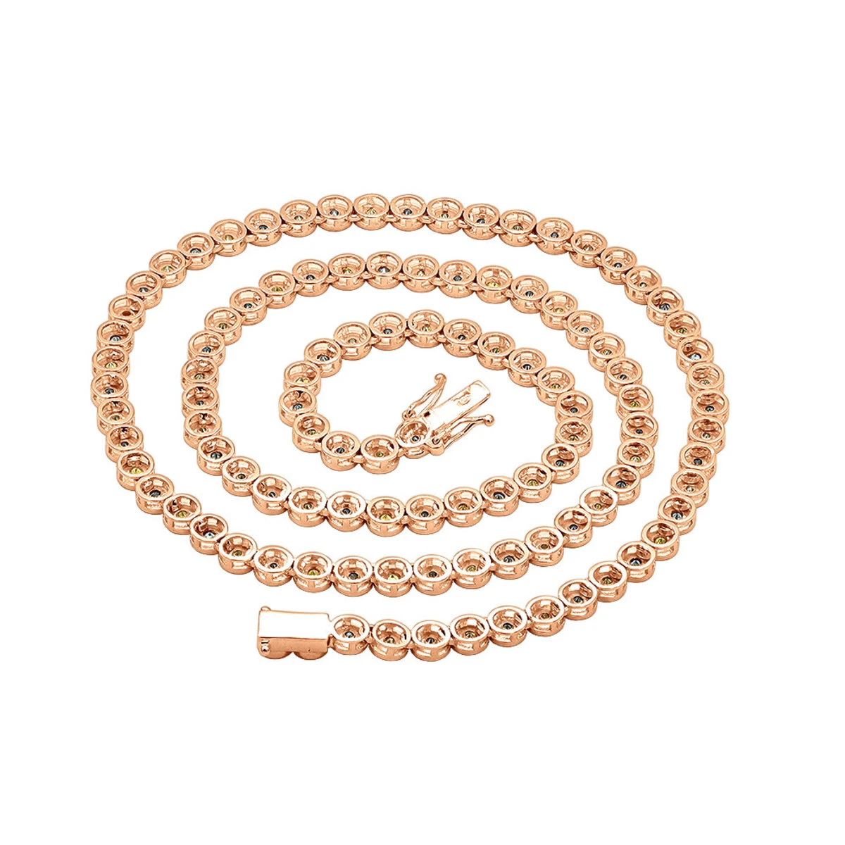 Unique 14K Yellow Gold Chain Blue And Yellow Diamond Necklace For Men 5Ct 8 Unique 14K Yellow Gold Chain Blue And Yellow Diamond Necklace For Men 5Ct - Image 6