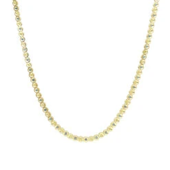 Unique 14K Yellow Gold Chain Blue And Yellow Diamond Necklace For Men 5Ct