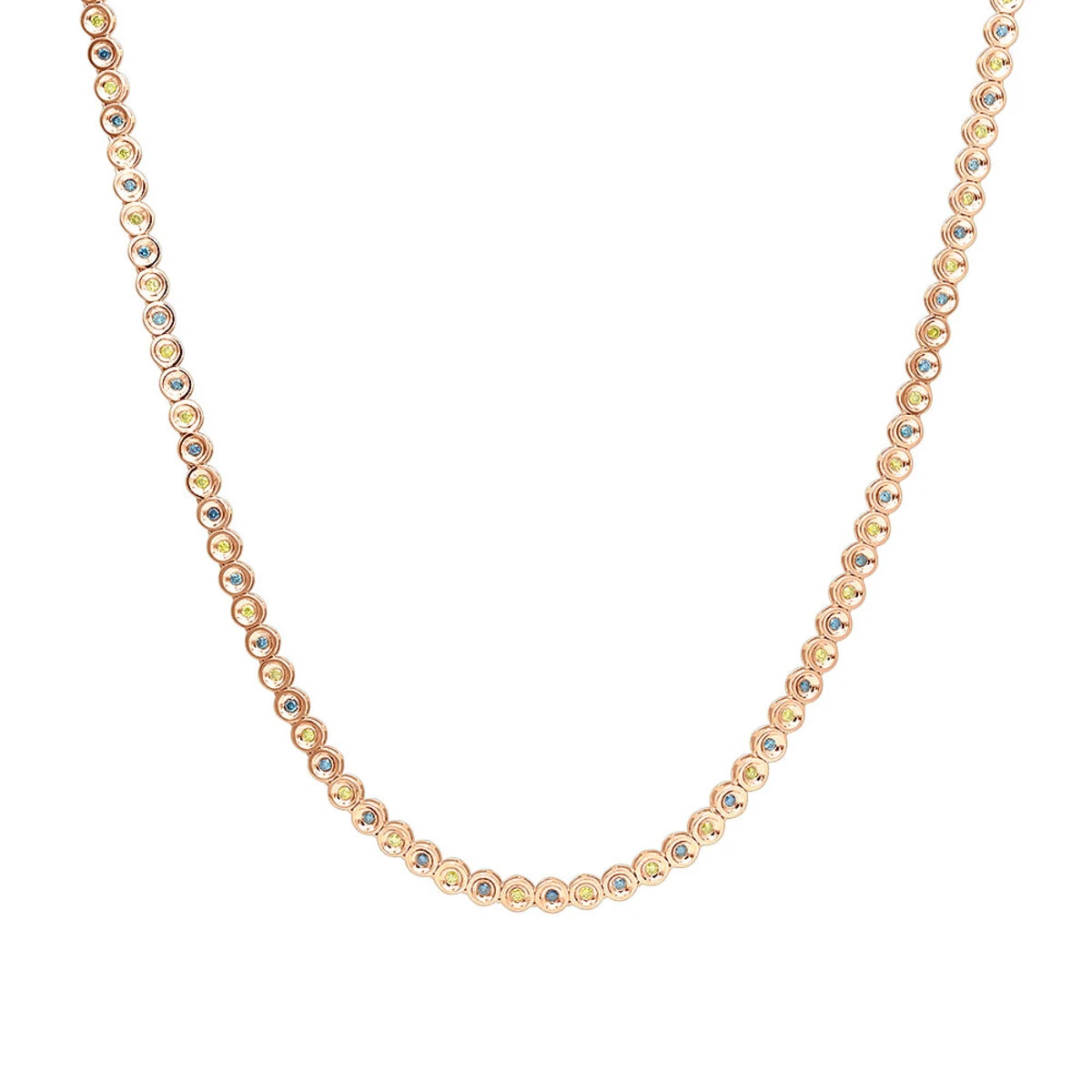 Unique 14K Yellow Gold Chain Blue And Yellow Diamond Necklace For Men 5Ct 5 Unique 14K Yellow Gold Chain Blue And Yellow Diamond Necklace For Men 5Ct - Image 3