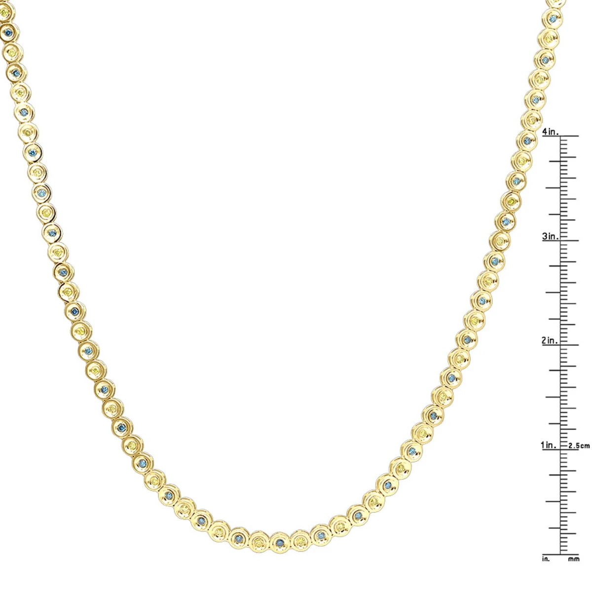 Unique 14K Yellow Gold Chain Blue And Yellow Diamond Necklace For Men 5Ct 10 Unique 14K Yellow Gold Chain Blue And Yellow Diamond Necklace For Men 5Ct - Image 8