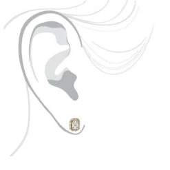 Unique Women's Or Men's Round & Baguette Diamond Cluster Earrings Studs 0.6ct 10 Unique Women's Or Men's Round & Baguette Diamond Cluster Earrings Studs 0.6ct -H'Hen Sale Store unique 14k gold cluster diamond earrings studs for men and women halo design bodye