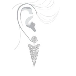 Unique 14K White Gold Designer Baguette Round Diamond Earrings 4ct -H'Hen Sale Store unique 14k gold designer baguette round diamond earrings 4ct bodwh