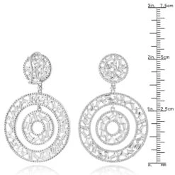 Unique 14K White Gold Designer Baguette Round Diamond Earrings For Women 7ct -H'Hen Sale Store unique 14k gold designer baguette round diamond earrings for women 7ct rulerwh