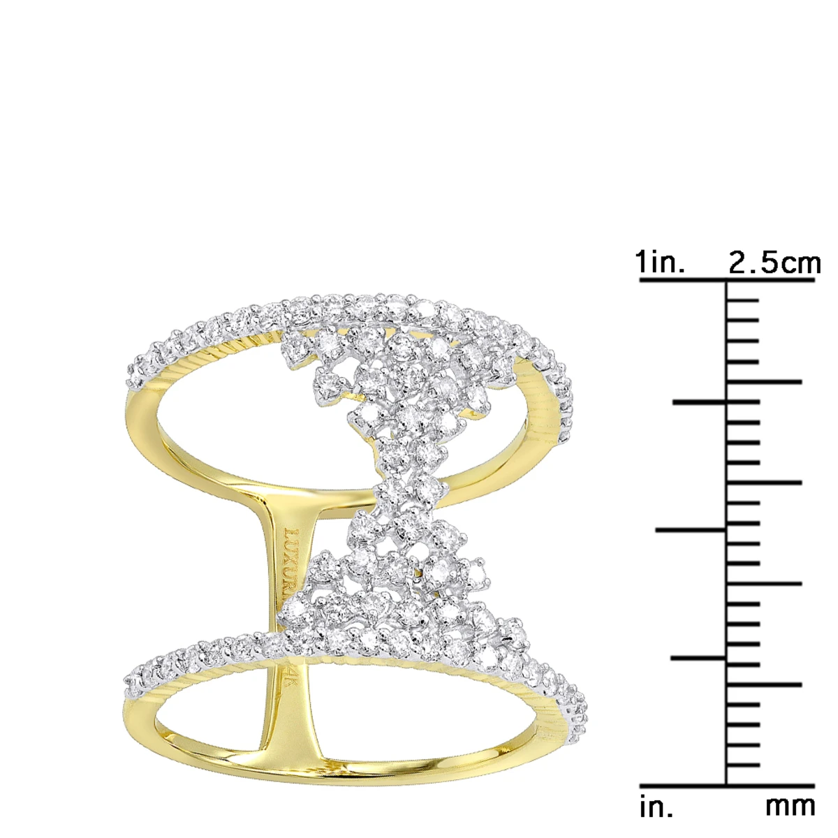 Unique 14K Yellow Gold Designer Diamond Cocktail Ring For Women 0.75ct By Luxurman 8 Unique 14K Yellow Gold Designer Diamond Cocktail Ring For Women 0.75ct By Luxurman - Image 6