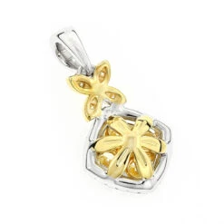 Unique 14K White Gold Designer White Yellow Diamond Women's Pendant By Luxurman -H'Hen Sale Store unique 14k gold designer white yellow diamond womens pendant by luxurman backwh
