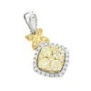 Unique 14K White Gold Designer White Yellow Diamond Women's Pendant By Luxurman 1 Unique 14K White Gold Designer White Yellow Diamond Women's Pendant By Luxurman -H'Hen Sale Store unique 14k gold designer white yellow diamond womens pendant by luxurman mainwh