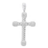 Unique 14K White Gold Large Cuban Link Cross Diamond Pendant For Men 2.5ct 3 Inch