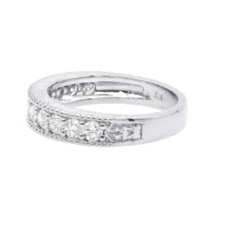 Unique 18K White Gold VVS Diamond Wedding Band For Women Vintage Style 1.2ct -H'Hen Sale Store unique 18k gold vvs diamond wedding band for women vintage style 12ct 000965 back white