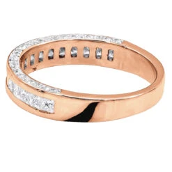 Unique Women's Wedding Ring 2 Carat Round & Princes Diamond Band 14K White Gold 4mm 15 Unique Women's Wedding Ring 2 Carat Round & Princes Diamond Band 14K White Gold 4mm -H'Hen Sale Store unique 2 carat round princess diamond band 14k gold womens wedding ring 4mm back rose