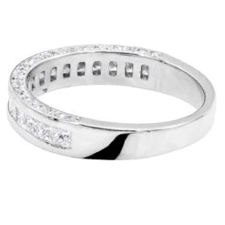 Unique Women's Wedding Ring 2 Carat Round & Princes Diamond Band 14K White Gold 4mm 13 Unique Women's Wedding Ring 2 Carat Round & Princes Diamond Band 14K White Gold 4mm -H'Hen Sale Store unique 2 carat round princess diamond band 14k gold womens wedding ring 4mm back white