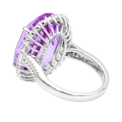 Unique 24ct Pink Tourmaline Diamond Cocktail Ladies Right Hand Ring 18K White Gold -H'Hen Sale Store unique 24ct pink tourmaline diamond cocktail ladies right hand ring 18k gold 802629 backwh