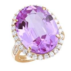 Unique 24ct Pink Tourmaline Diamond Cocktail Ladies Right Hand Ring 18K White Gold -H'Hen Sale Store unique 24ct pink tourmaline diamond cocktail ladies right hand ring 18k gold 802629 ro