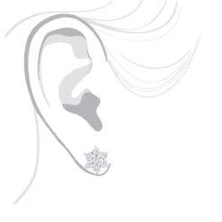 Unique 2.5 Carat Diamond Stud Earrings Cluster Star Design 14K White Gold -H'Hen Sale Store unique 3 carat diamond stud earrings cluster design 14k gold bodwh