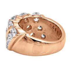 Unique 3 Carat Women's Diamond Wedding Band 18K White Gold Anniversary Ring -H'Hen Sale Store unique 3 carat diamond womens diamond wedding band 18k gold anniversary ring 000910 back rose