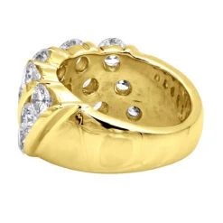 Unique 3 Carat Women's Diamond Wedding Band 18K White Gold Anniversary Ring -H'Hen Sale Store unique 3 carat diamond womens diamond wedding band 18k gold anniversary ring 000910 back yellow