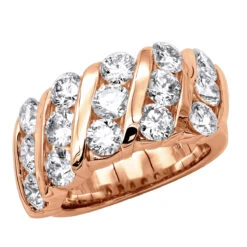 Unique 3 Carat Women's Diamond Wedding Band 18K White Gold Anniversary Ring -H'Hen Sale Store unique 3 carat diamond womens diamond wedding band 18k gold anniversary ring 000910 rose