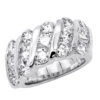 Unique 3 Carat Women's Diamond Wedding Band 18K White Gold Anniversary Ring