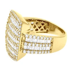Unique 4 Carat Mens Diamond Ring 14K Yellow Gold Statement & Pinky Rings Collection -H'Hen Sale Store unique 4 carat mens diamond ring 14k gold statement pinky rings collection 803253 backye