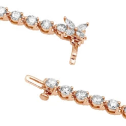 Unique 6 Carat VS Diamond Tennis Bracelet For Women 18K White Gold Flower Clasp -H'Hen Sale Store unique 6 carat vs diamond tennis bracelet for women 18k gold flower clasp 407100 backro