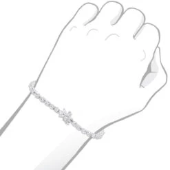 Unique 6 Carat VS Diamond Tennis Bracelet For Women 18K White Gold Flower Clasp -H'Hen Sale Store unique 6 carat vs diamond tennis bracelet for women 18k gold flower clasp 407100 bodwh