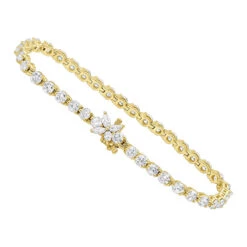Unique 6 Carat VS Diamond Tennis Bracelet For Women 18K White Gold Flower Clasp -H'Hen Sale Store unique 6 carat vs diamond tennis bracelet for women 18k gold flower clasp 407100 ye