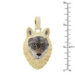 Diamond Wolf Pendant For Men 10K White Gold W Enamel 2ct Iced Out Design -H'Hen Sale Store unique custom jewelry iced out wolf pendant for men 14k gold enamel 2ct 100535 rulerye