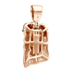 Unique Mini Jesus Pendant 10K White Gold 1/2 Ct Blue Red Yellow Diamonds -H'Hen Sale Store unique custom mini jesus pendant 10k gold 12 carat blue red yellow diamonds 100641 back rose