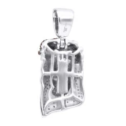 Unique Mini Jesus Pendant 10K White Gold 1/2 Ct Blue Red Yellow Diamonds -H'Hen Sale Store unique custom mini jesus pendant 10k gold 12 carat blue red yellow diamonds 100641 back white