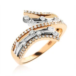 Unique Designer Diamond Ring 0.59ct 14K Rose Gold