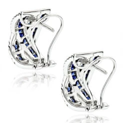 Unique Designer Diamonds And Blue Sapphires Earrings For Her 14K White Gold 11 Unique Designer Diamonds And Blue Sapphires Earrings For Her 14K White Gold -H'Hen Sale Store unique designer diamonds and blue sapphires earrings for her 14k gold backwh