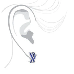 Unique Designer Diamonds And Blue Sapphires Earrings For Her 14K White Gold 12 Unique Designer Diamonds And Blue Sapphires Earrings For Her 14K White Gold -H'Hen Sale Store unique designer diamonds and blue sapphires earrings for her 14k gold bodwh