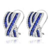 Unique Designer Diamonds And Blue Sapphires Earrings For Her 14K White Gold -H'Hen Sale Store unique designer diamonds and blue sapphires earrings for her 14k gold mainwh