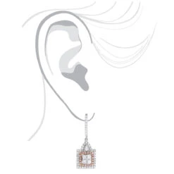 Unique Designer White And Pink Diamond Earrings For Women 14K Gold 1.75ct -H'Hen Sale Store unique designer white and pink diamond earrings for women 14k gold 175ct bodwh