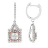 Unique Designer White And Pink Diamond Earrings For Women 14K Gold 1.75ct -H'Hen Sale Store unique designer white and pink diamond earrings for women 14k gold 175ct mainwh