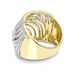 Unique 14K Yellow Gold 1 Carat Cut-Out Diamond Right Hand Ring For Women -H'Hen Sale Store unique diamond rings 14k cut out diamond ring 140 p 38726 backye