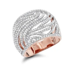 Unique 14K Yellow Gold 1 Carat Cut-Out Diamond Right Hand Ring For Women -H'Hen Sale Store unique diamond rings 14k cut out diamond ring 140 p 38726 ro